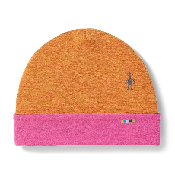 Smartwool Thermal Merino Reversible Cuffed Beanie Bright Orange Pink - Picture 1 of 4